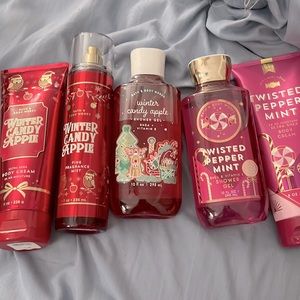 Bath and bodyworks… twisted peppermint & winter candy apple